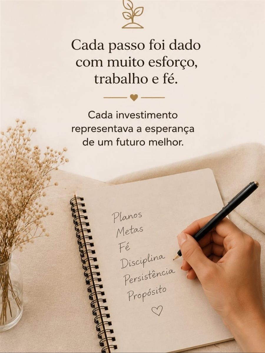 Cada passo foi dado com muito esforço, trabalho e fé.