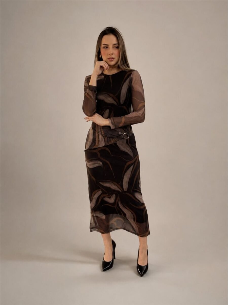 Vestido Estampado Mesh